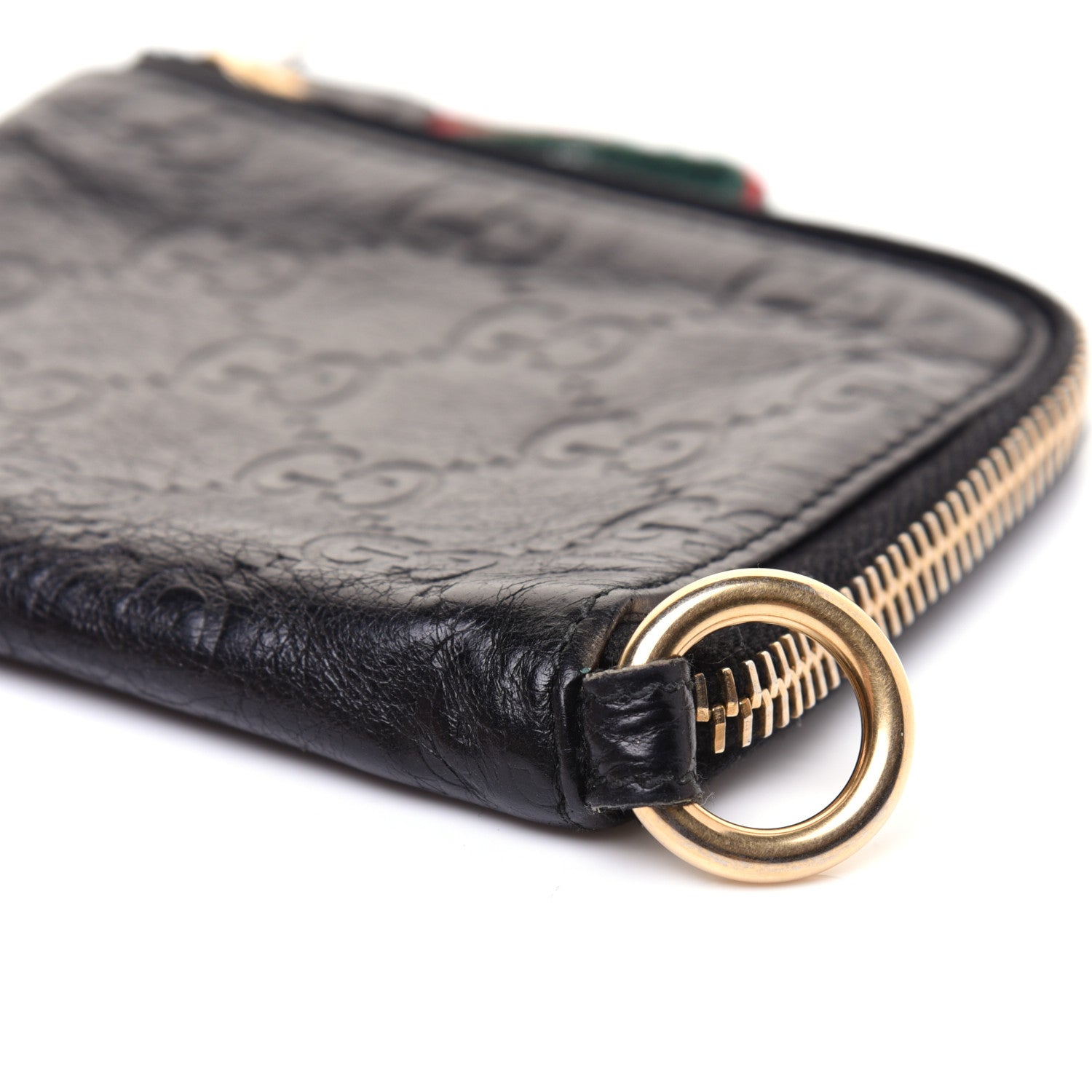 Gucci Guccissima Zip Around Coin Purse Wallet Black 7 of 13