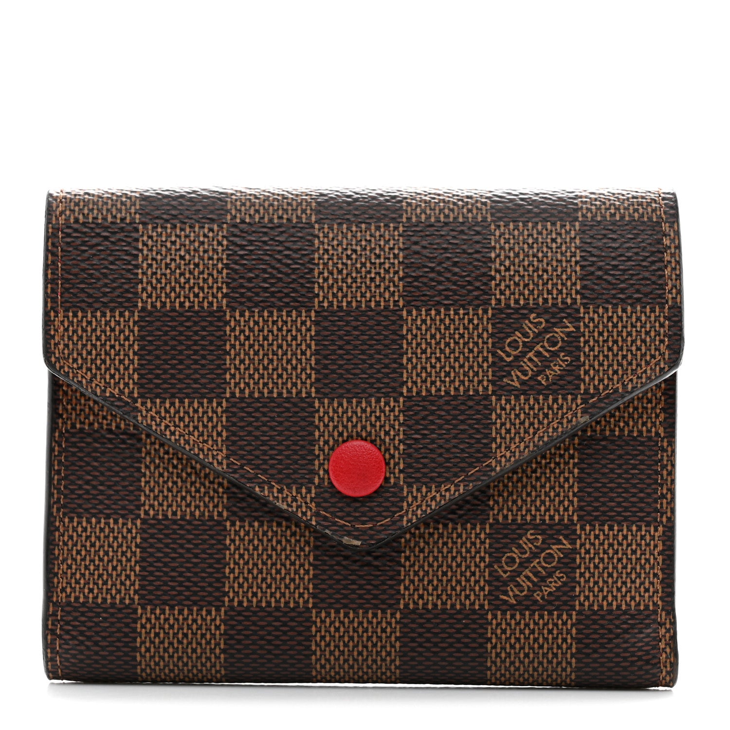 Louis Vuitton Damier Ebene Victorine Wallet Red 1 of 8