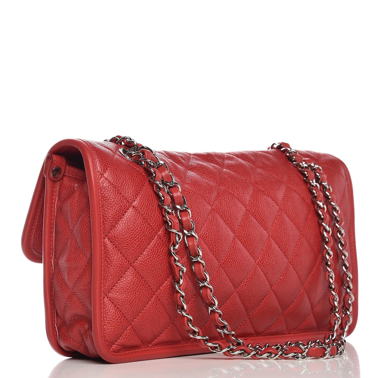 Chanel Caviar Quilted Medium French Riviera Flap Red 4 of 9