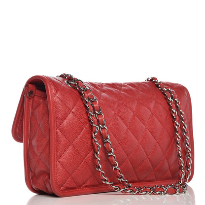 Chanel Caviar Quilted Medium French Riviera Flap Red 4 of 9