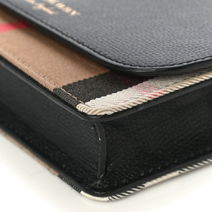 Burberry Derby Calfskin House Check Wallet On Chain Black 9 of 15
