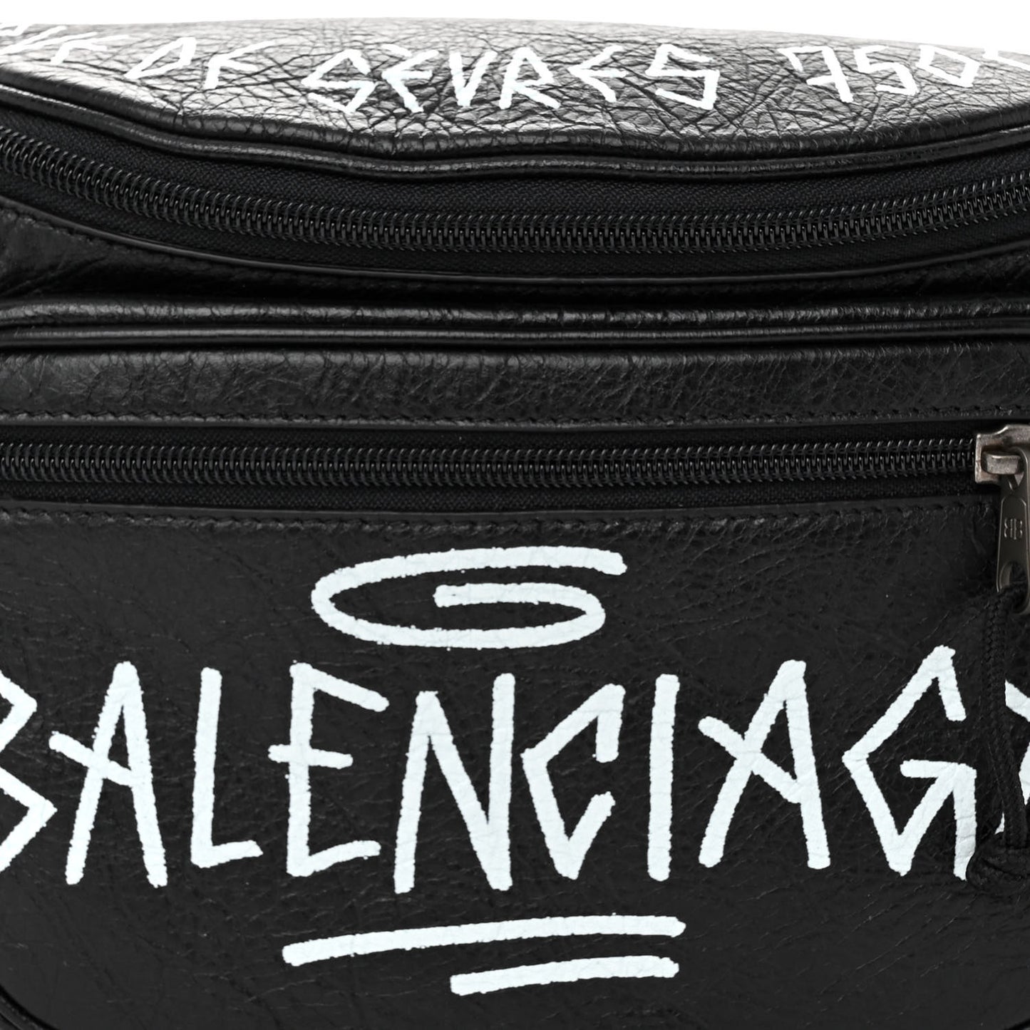 Agneau Arena Graffiti All Over Explorer Belt Bag Black White