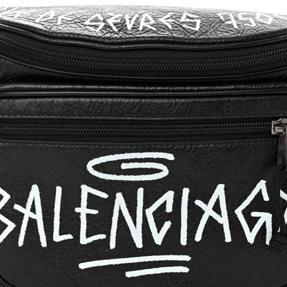 Balenciaga Agneau Arena Graffiti All Over Explorer Belt Bag Black White 8 of 10