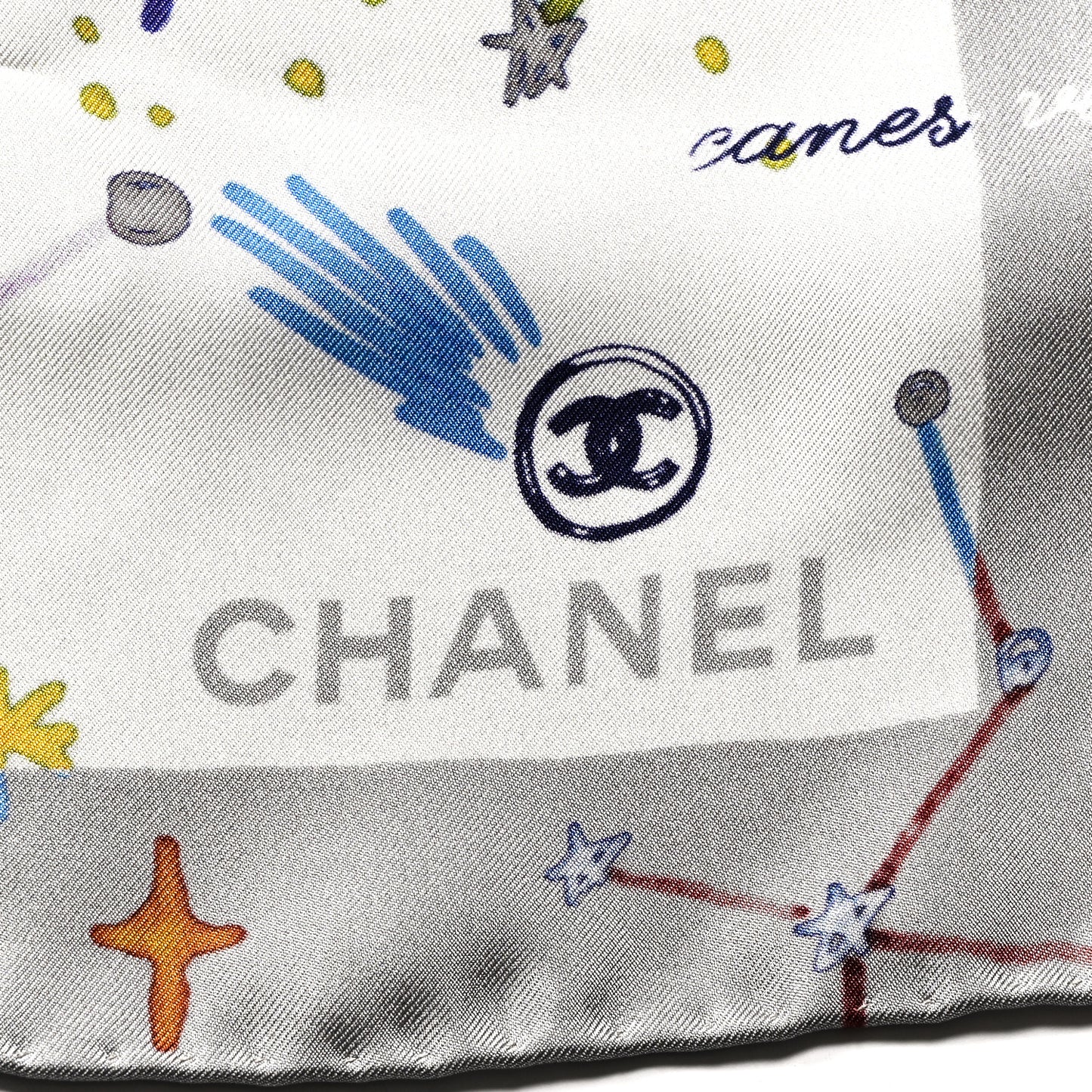 Silk Constellations CC Square Scarf Grey Multicolor