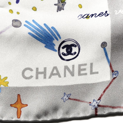 Chanel Silk Constellations CC Square Scarf Grey Multicolor 2 of 3