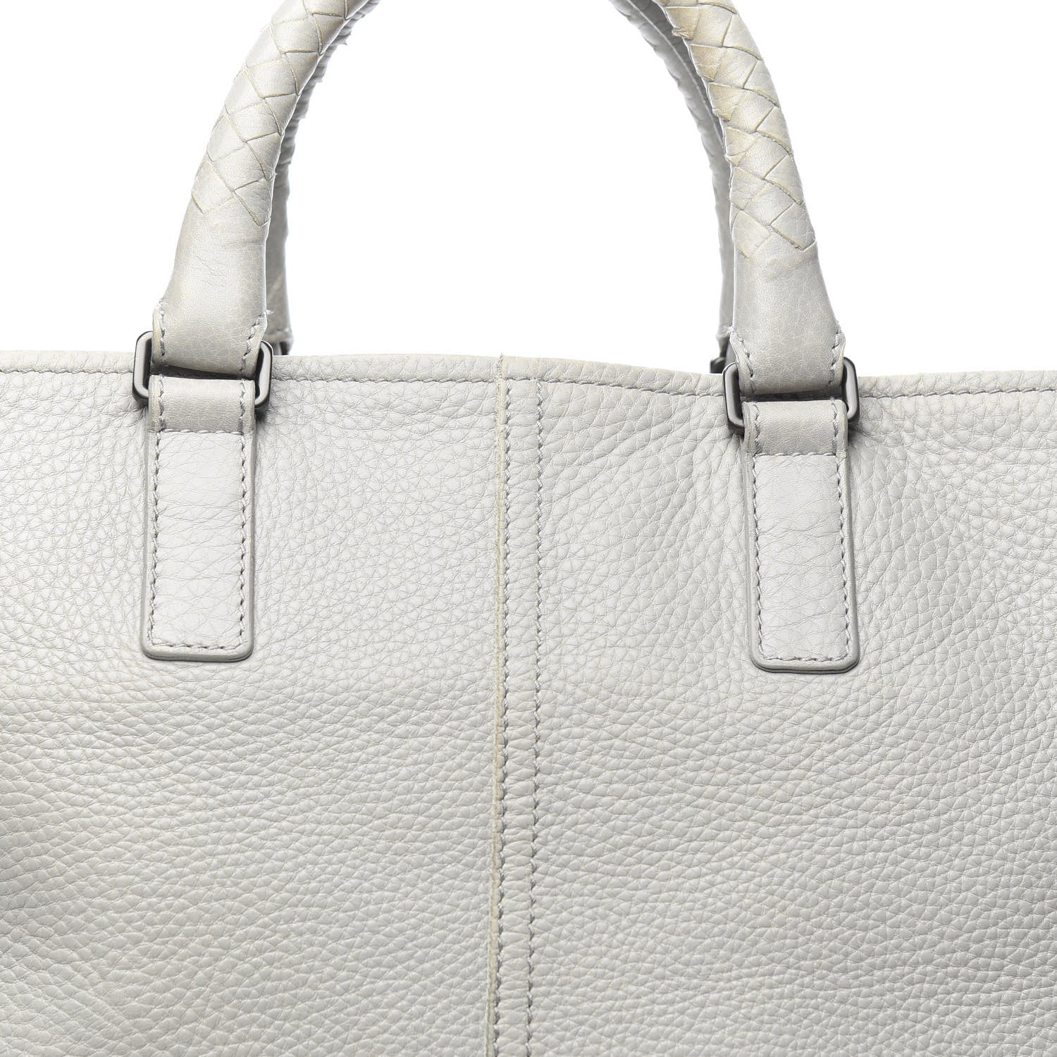 Bottega Veneta Cervo Deerskin Shopping Tote Light Grey 9 of 11