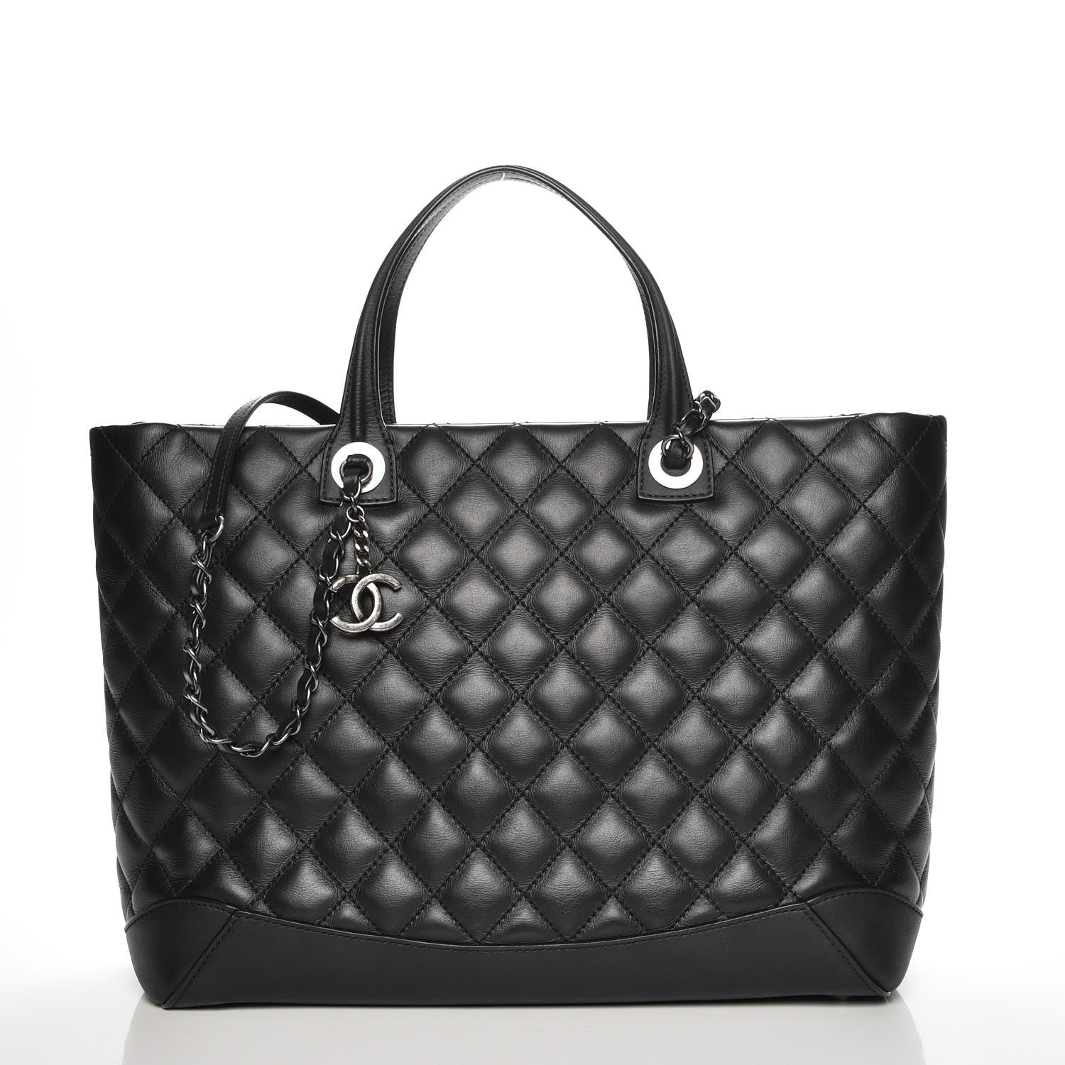 Chanel Calfskin Quilted Large Easy Shopping Tote Black 1 of 9
