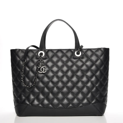 Chanel Calfskin Quilted Large Easy Shopping Tote Black 1 of 9