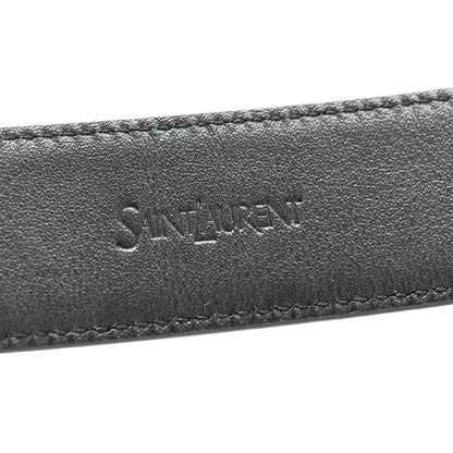 Saint Laurent Calfskin Crocodile Embossed Square Buckle Belt 90 36 Black 5 of 7