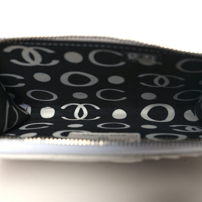 Chanel Caviar Quilted CC Logo Zip Around Card Holder White 5 of 9