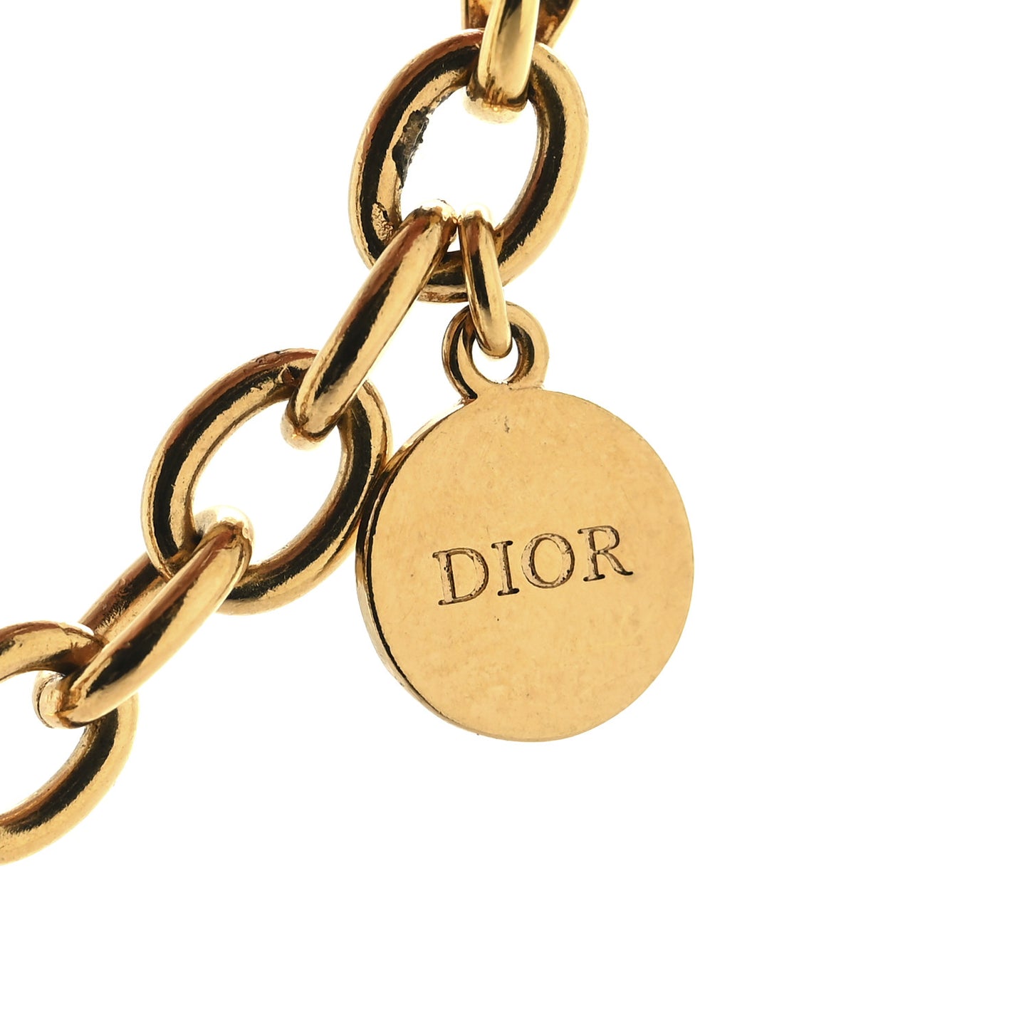 Brass CD Icon Chain Bracelet Gold