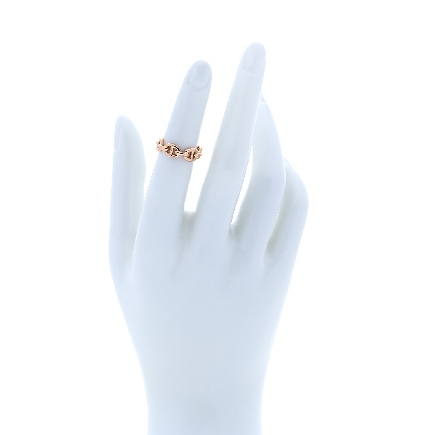 Hermes 18K Rose Gold PM Chaine D'Ancre Enchainee Ring 49 4.75 2 of 6