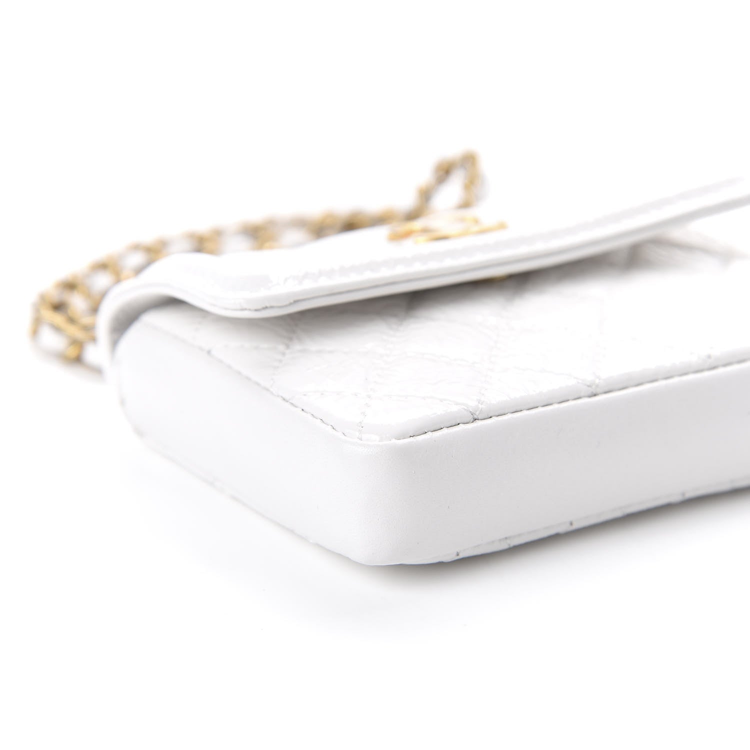 Chanel Shiny Aged Calfskin Quilted Waist Belt Bag White 6 of 11