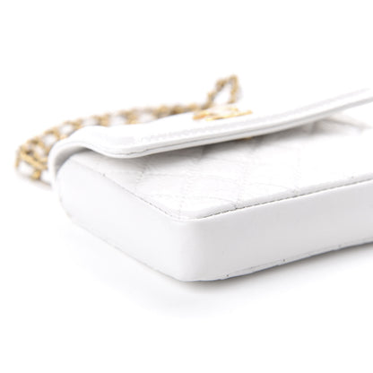 Chanel Shiny Aged Calfskin Quilted Waist Belt Bag White 6 of 11