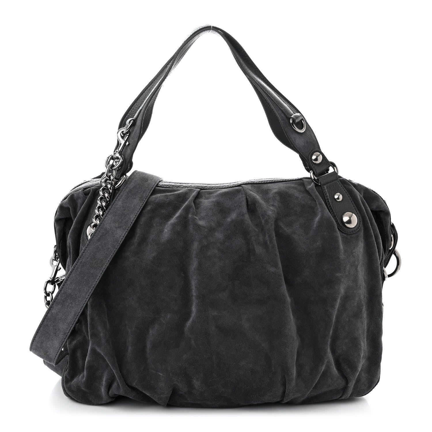 Gucci Suede Icon Bit Large Boston Grey 1 of 10
