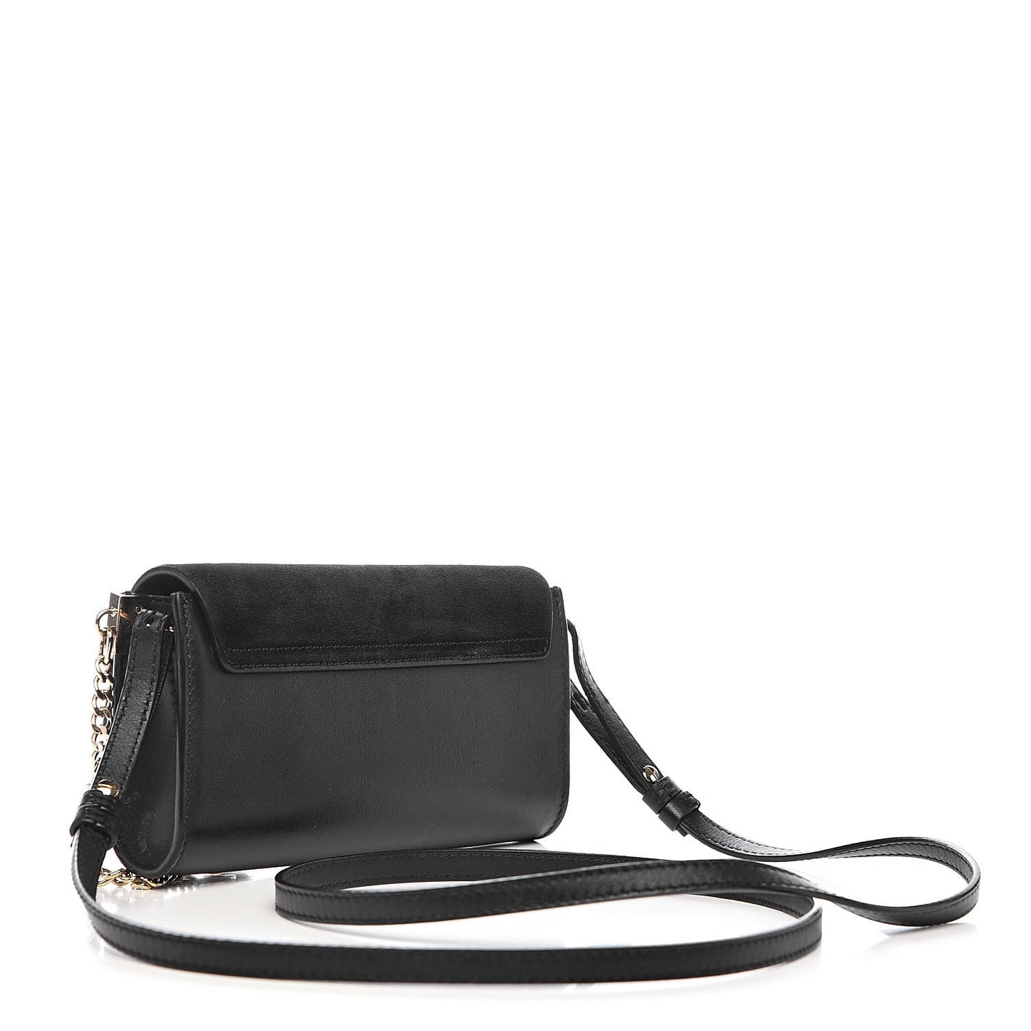 Suede Calfskin Mini Faye Shoulder Bag Black
