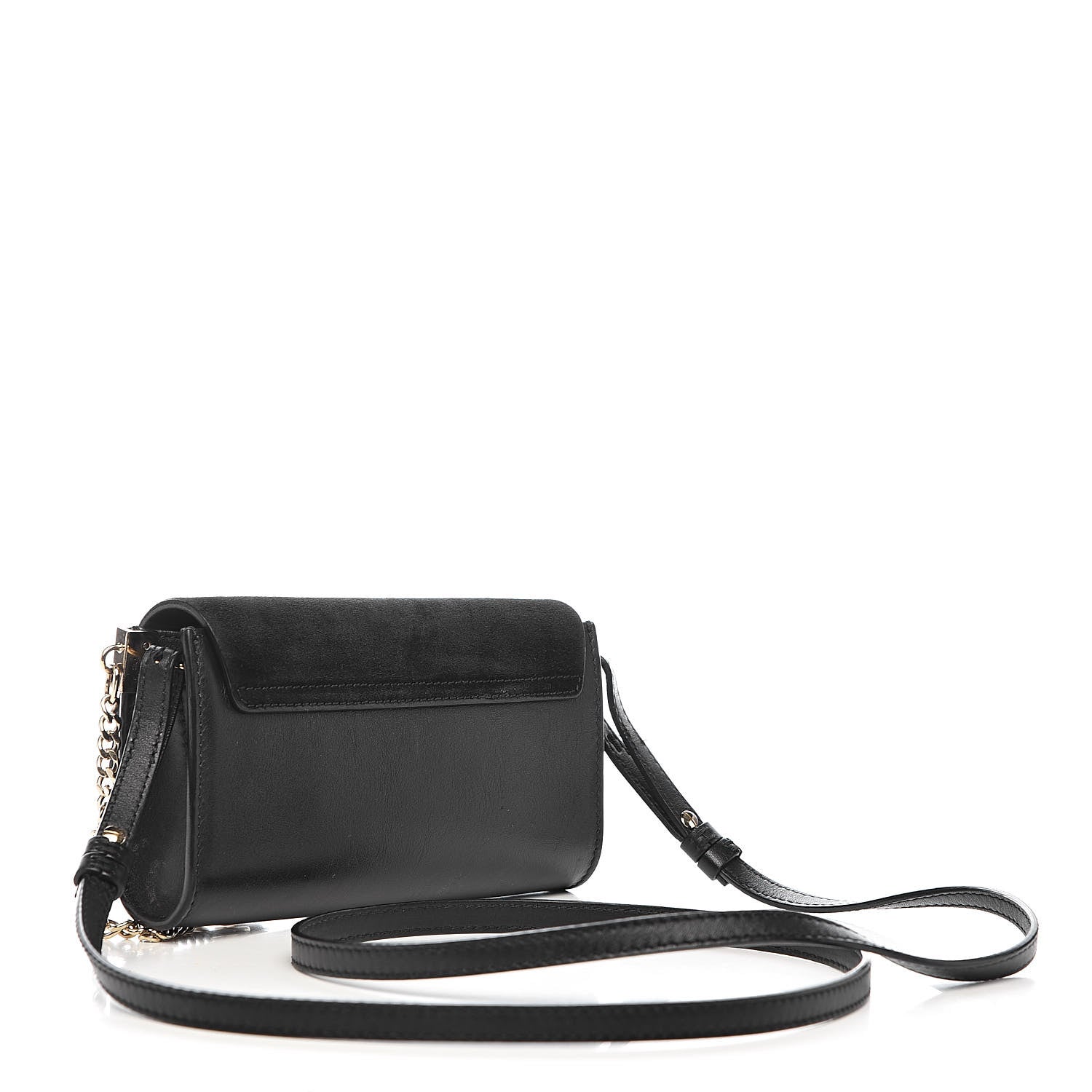 Chloe Suede Calfskin Mini Faye Shoulder Bag Black 3 of 14