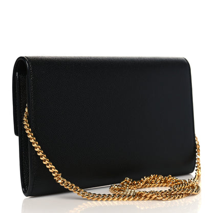 Saint Laurent Grain De Poudre Uptown Chain Wallet Black 4 of 11
