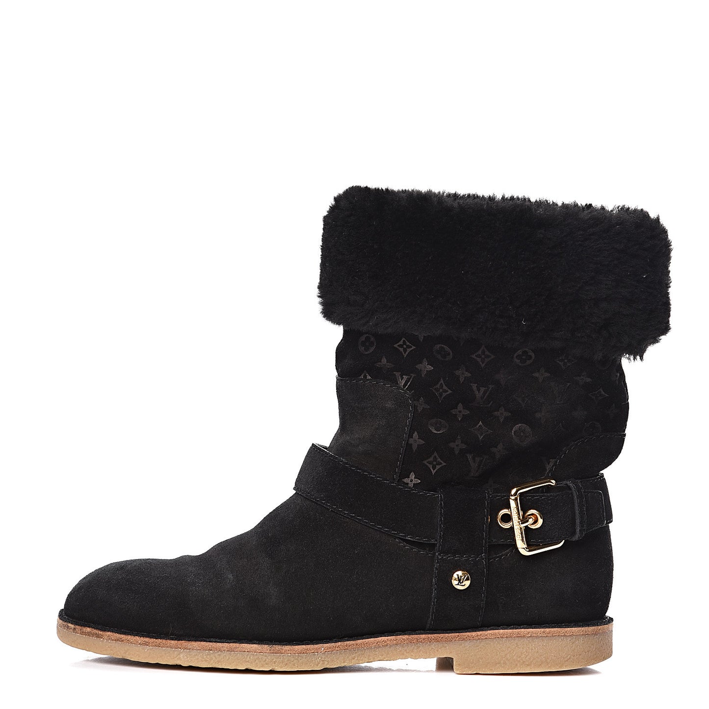 Suede Shearling Fauvist Boots 39 Black