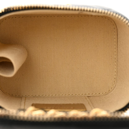 Chanel Lambskin Quilted Mini Pearl Crush Vanity Case With Chain Black 5 of 11