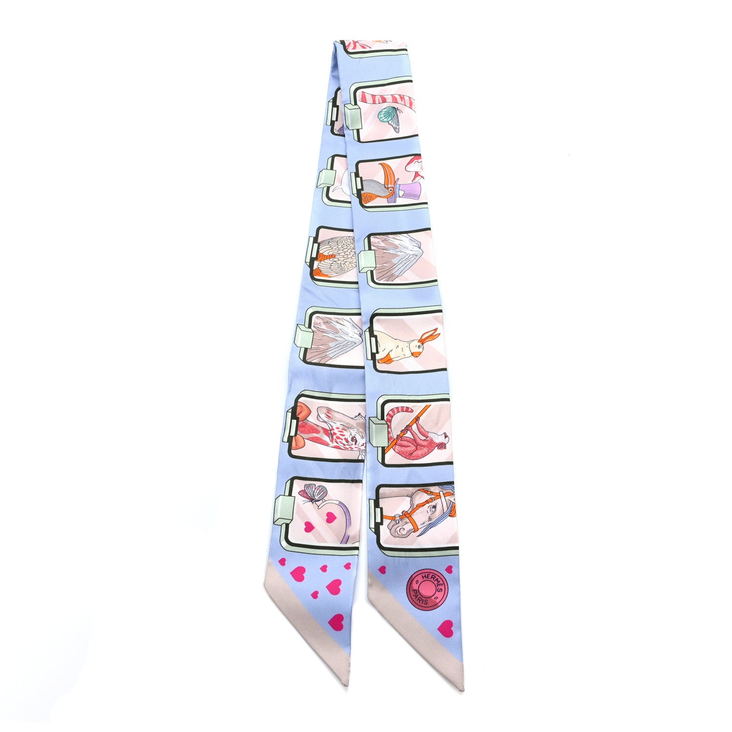 Silk Story Twilly Blue Pale Rose Vert