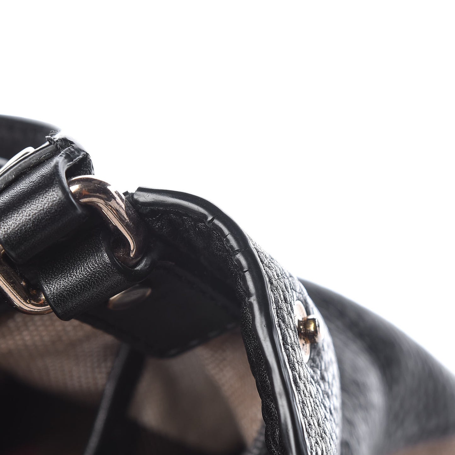 Grainy Calfskin House Check Small Maidstone Black