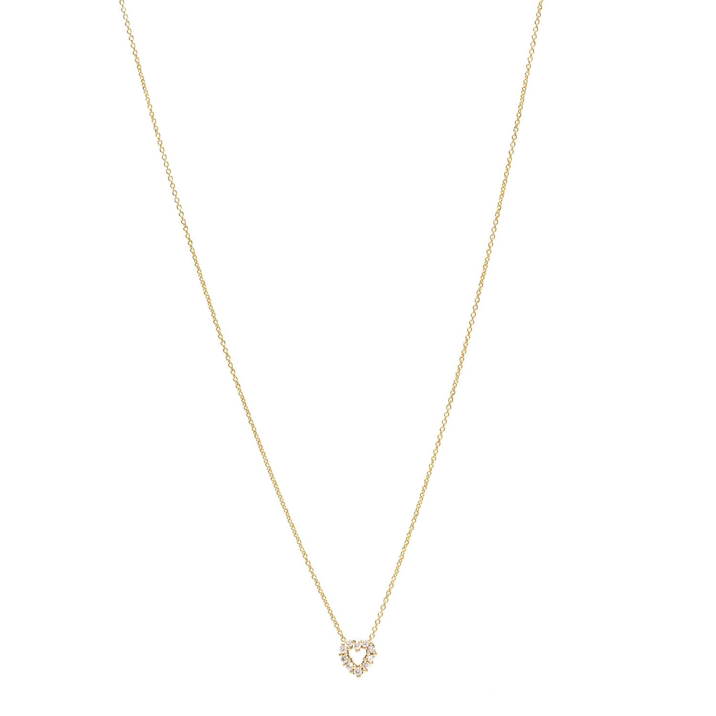 18K Yellow Gold Diamond Tiny Treasures Heart Pendant Necklace