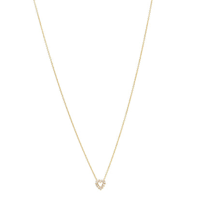 Roberto Coin 18K Yellow Gold Diamond Tiny Treasures Heart Pendant Necklace 1 of 7