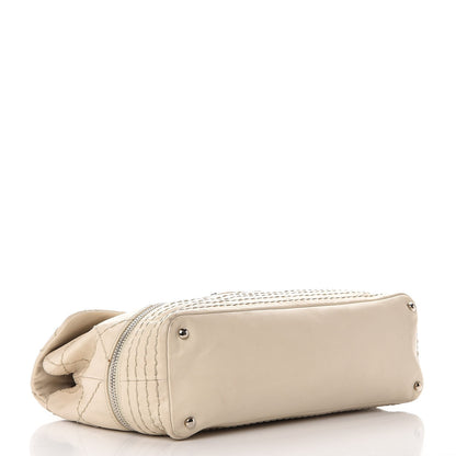 Chanel Calfskin Stitched Large Expandable Flap Bag White 4 of 19