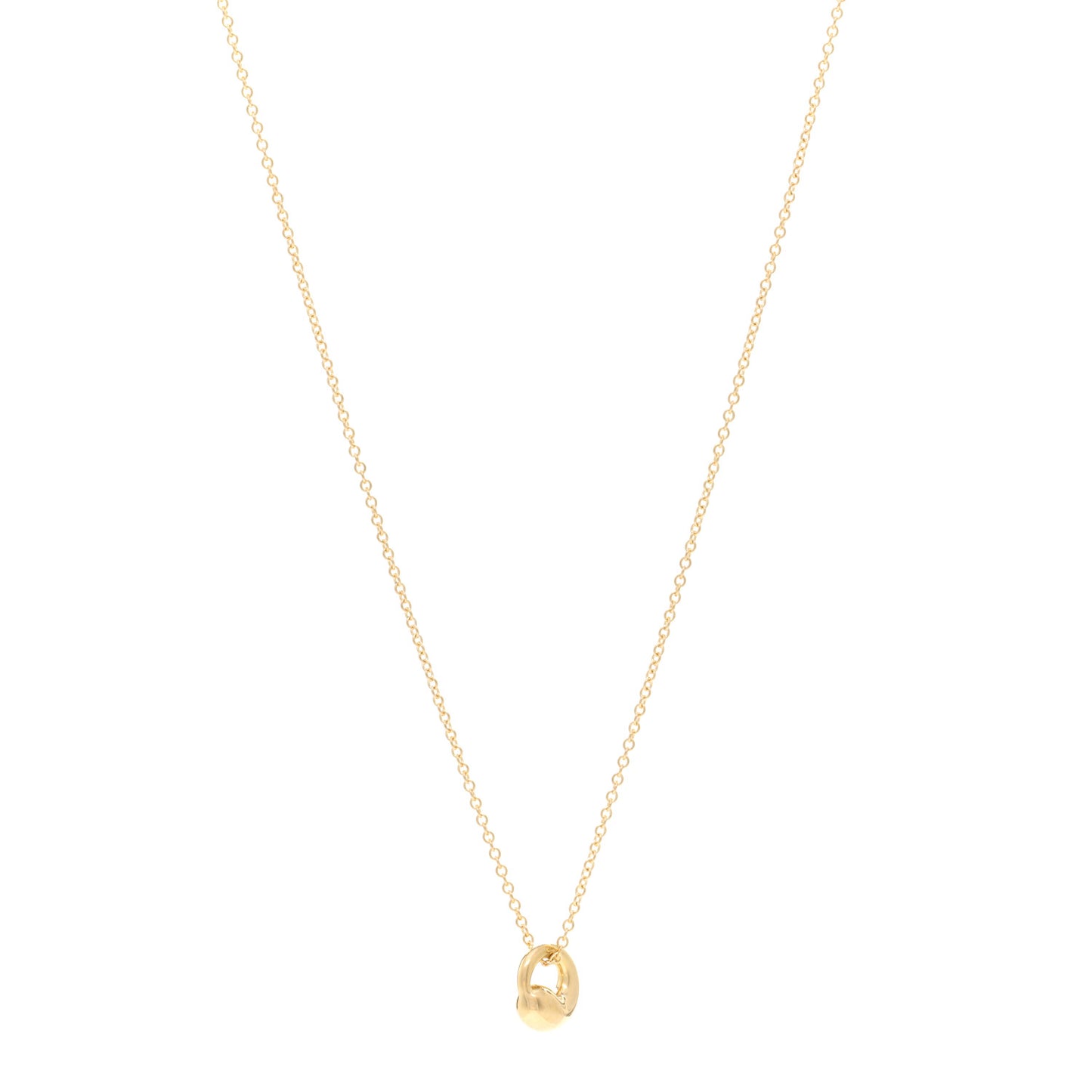 18K Yellow Gold 9mm Elsa Peretti Eternal Circle Pendant Necklace