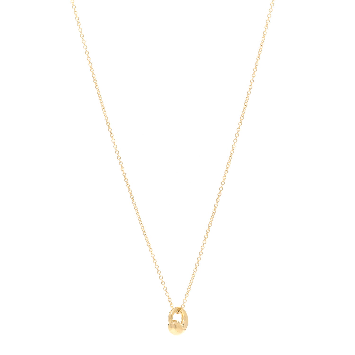 Tiffany 18K Yellow Gold 9mm Elsa Peretti Eternal Circle Pendant Necklace 1 of 4