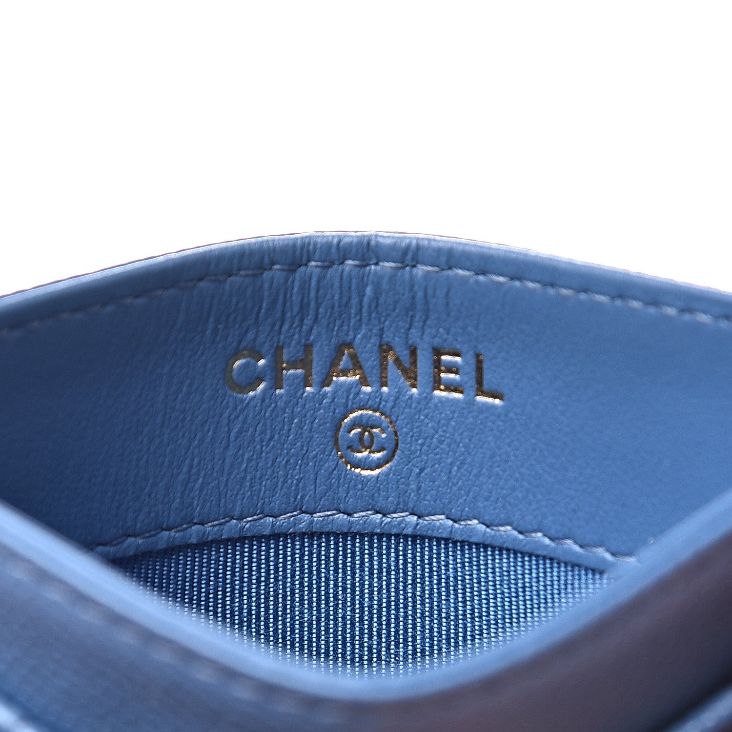 Chanel Caviar Quilted Card Holder Blue 6 of 8