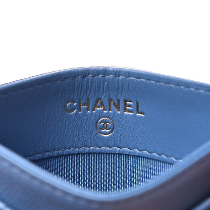 Chanel Caviar Quilted Card Holder Blue 6 of 8