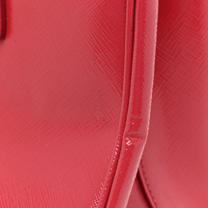 Prada Saffiano Vernice Small Galleria Double Zip Tote Peonia 23 of 26