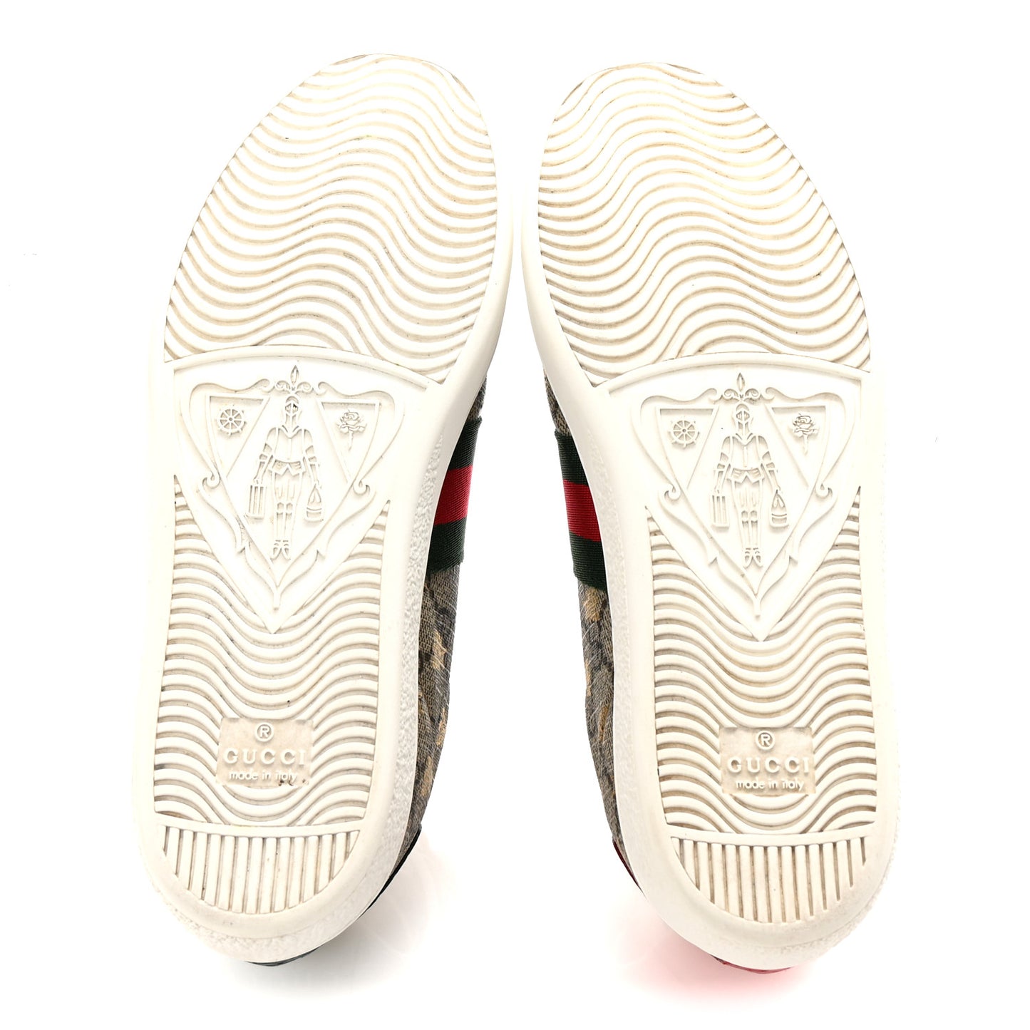 GG Supreme Monogram Bees Ayers Web Womens Ace Sneakers 37 Beige Oro Green Red