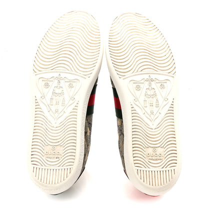 Gucci GG Supreme Monogram Bees Ayers Web Womens Ace Sneakers 37 Beige Oro Green Red 6 of 10