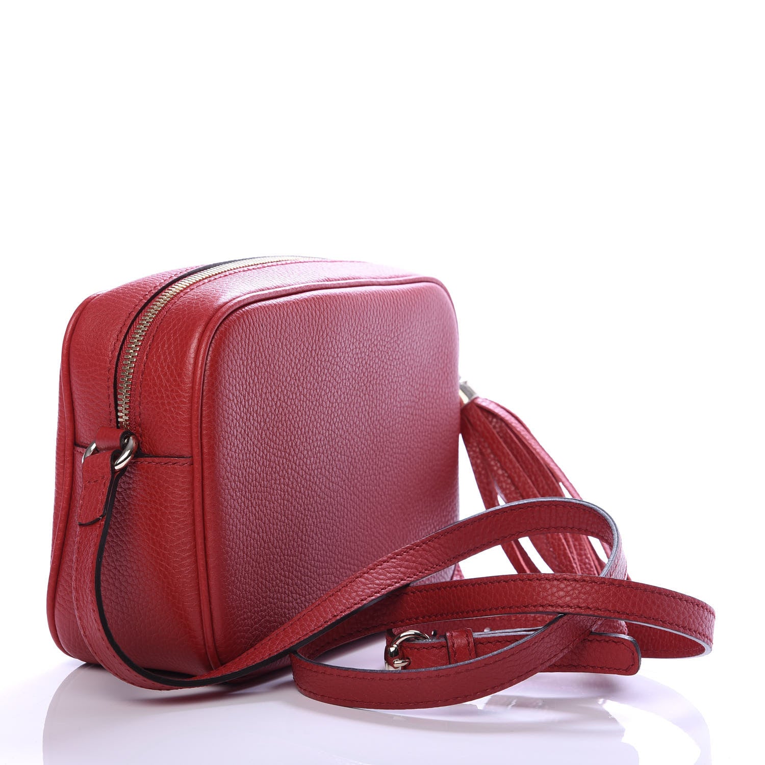 Gucci Pebbled Calfskin Small Soho Disco Bag Vibrant Red 3 of 9