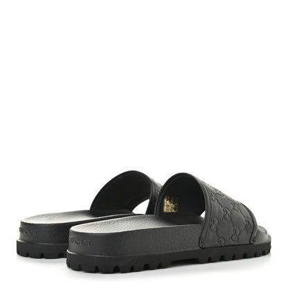 Gucci Guccissima Mens Lug Sole Slide Sandals 6 Black 7 of 14