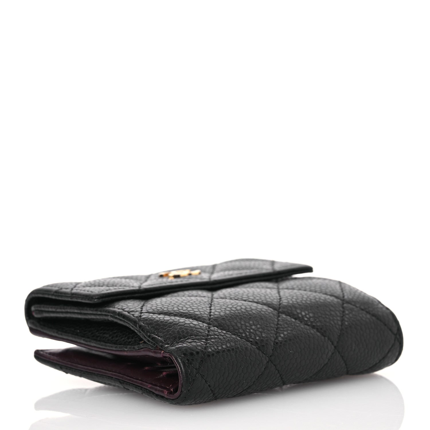 Chanel Caviar Quilted Compact French Flap Wallet Black 4 of 15
