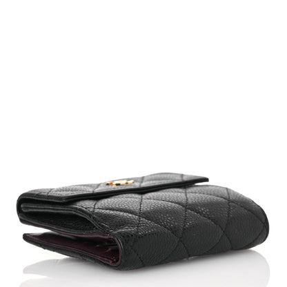 Chanel Caviar Quilted Compact French Flap Wallet Black 4 of 15