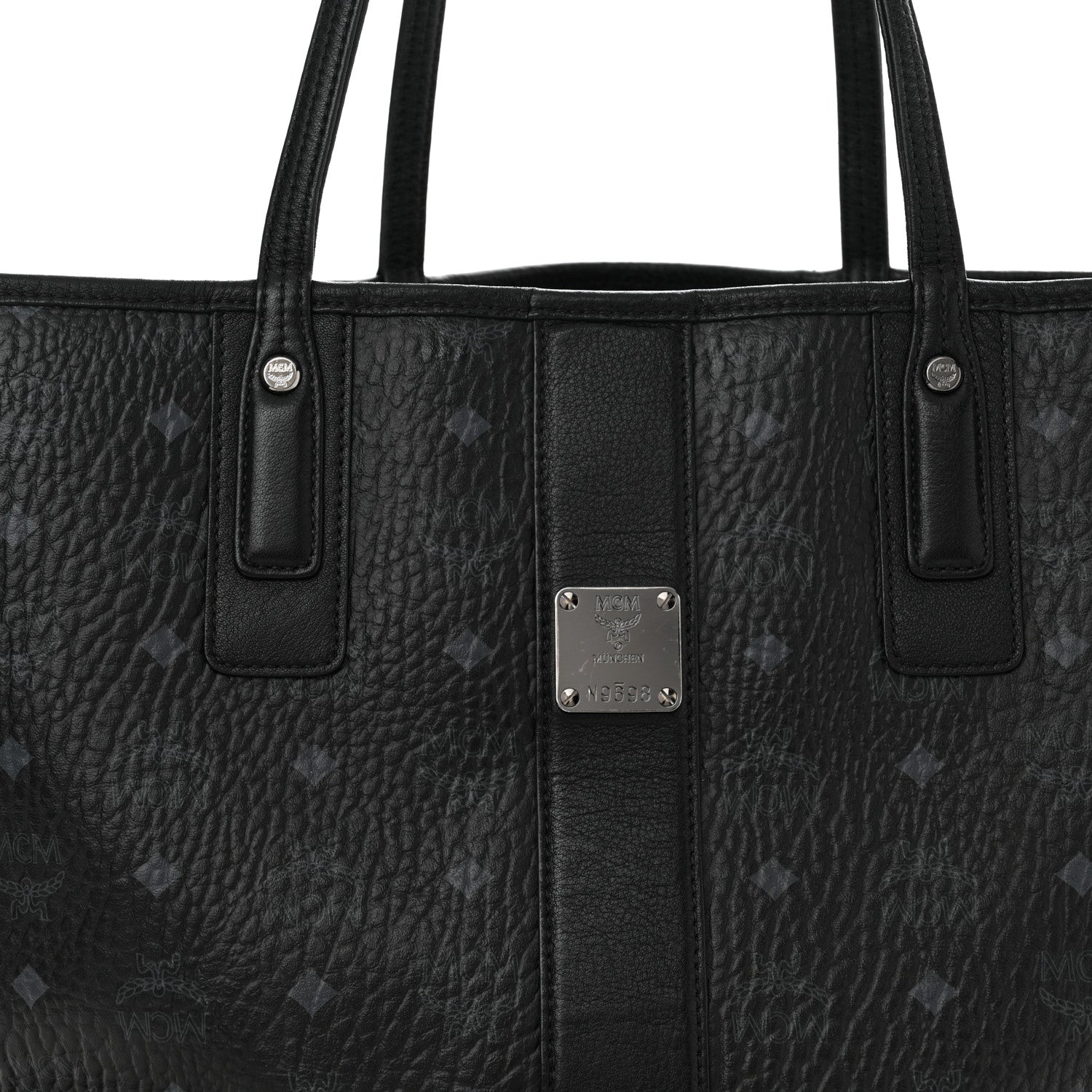 MCM Visetos Medium Liz Reversible Shopper Tote Black 13 of 29