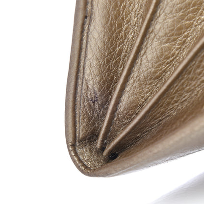 Gucci Metallic Pebbled Calfskin Large Soho Continental Wallet Golden Beige 14 of 18