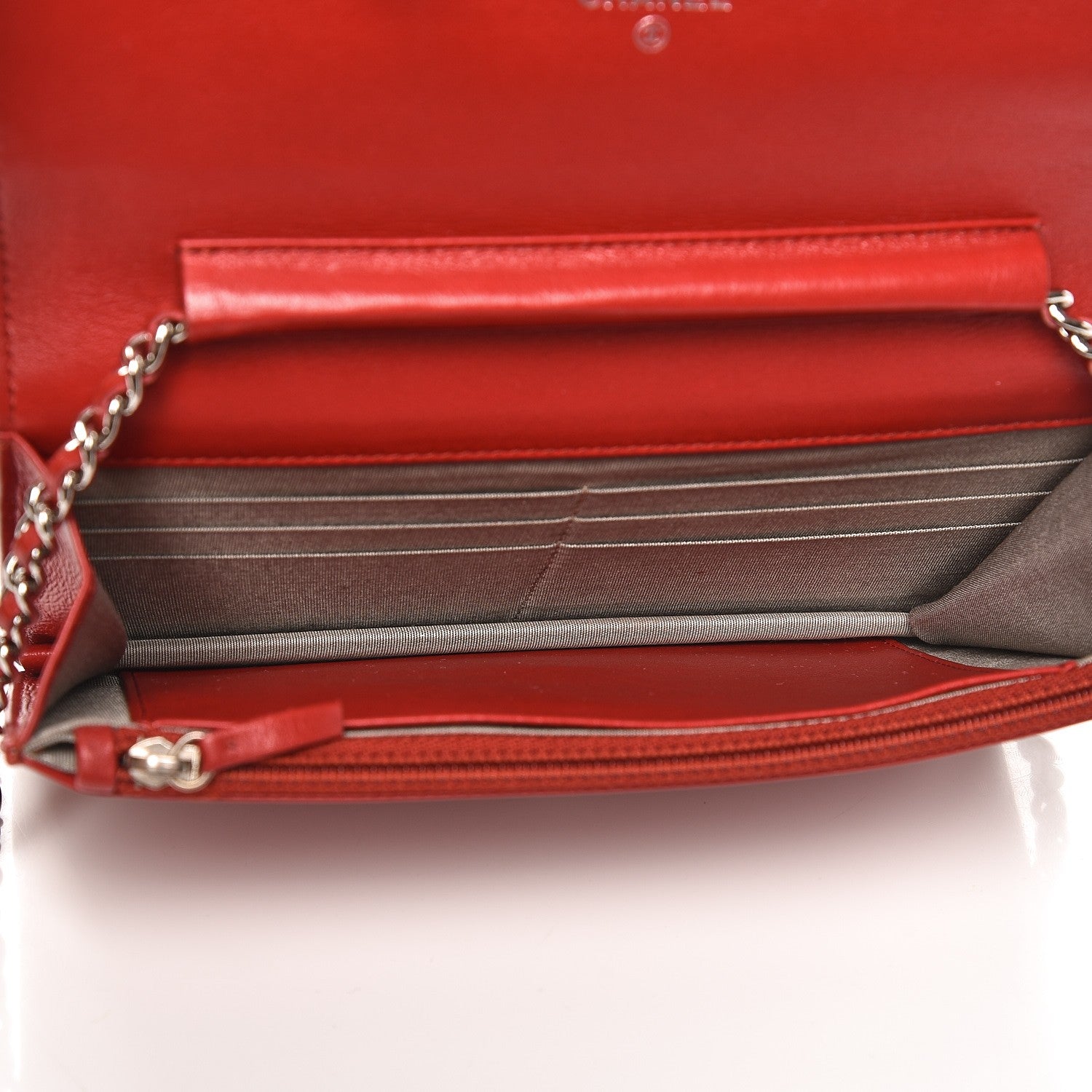 Chanel Caviar Timeless CC Wallet On Chain WOC Red 5 of 11