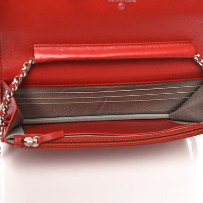 Chanel Caviar Timeless CC Wallet On Chain WOC Red 5 of 11