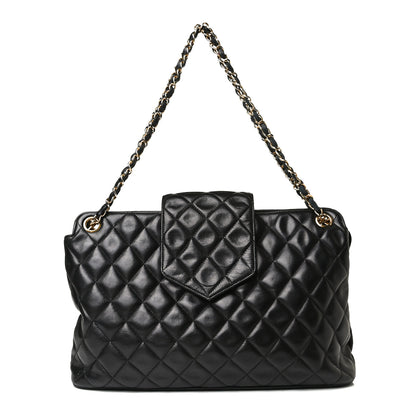 Chanel Lambskin Quilted Shopping Tote Black 1 of 18