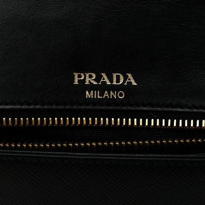 Prada Saffiano Flap Shoulder Bag Black 6 of 10