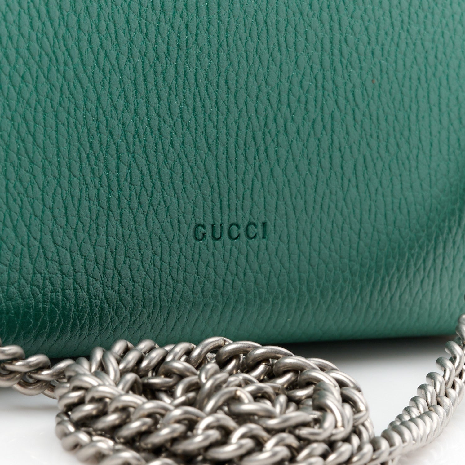 Gucci Calfskin Mini Dionysus Chain Wallet Emerald 8 of 11