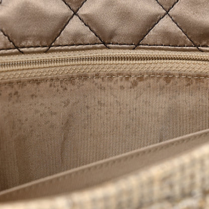 Chanel Metallic Tweed Quilted Medium Single Flap Beige Multicolor 11 of 12