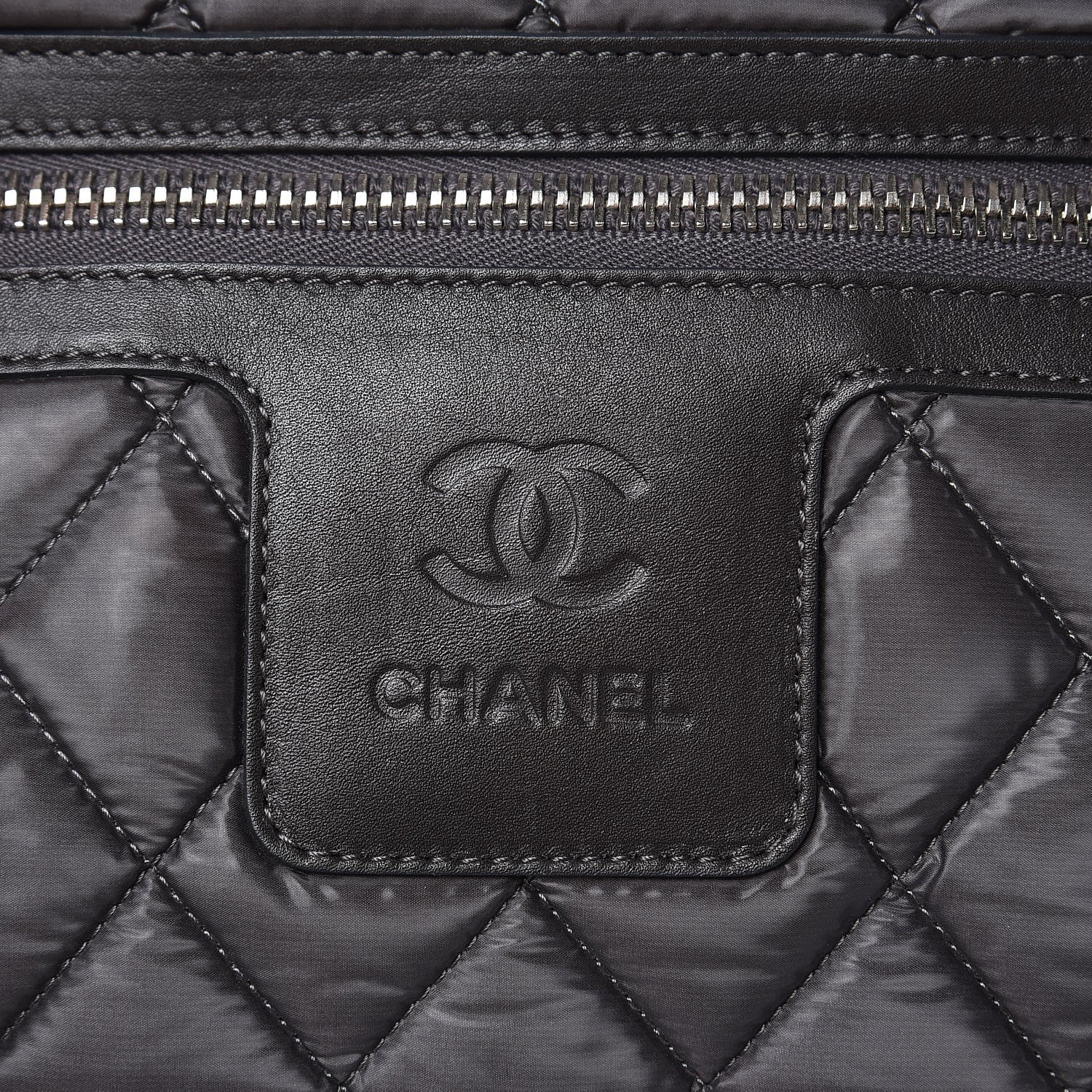 Chanel Nylon Quilted Coco Cocoon Bowler Grey 11 of 11