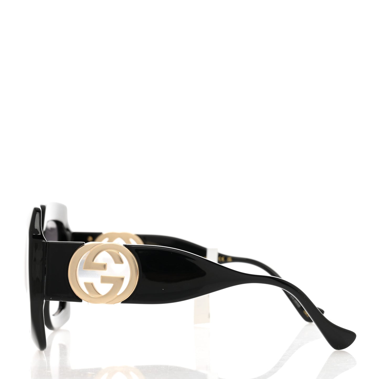 Acetate Rectangular Frame Chain Sunglasses GG1022S Black